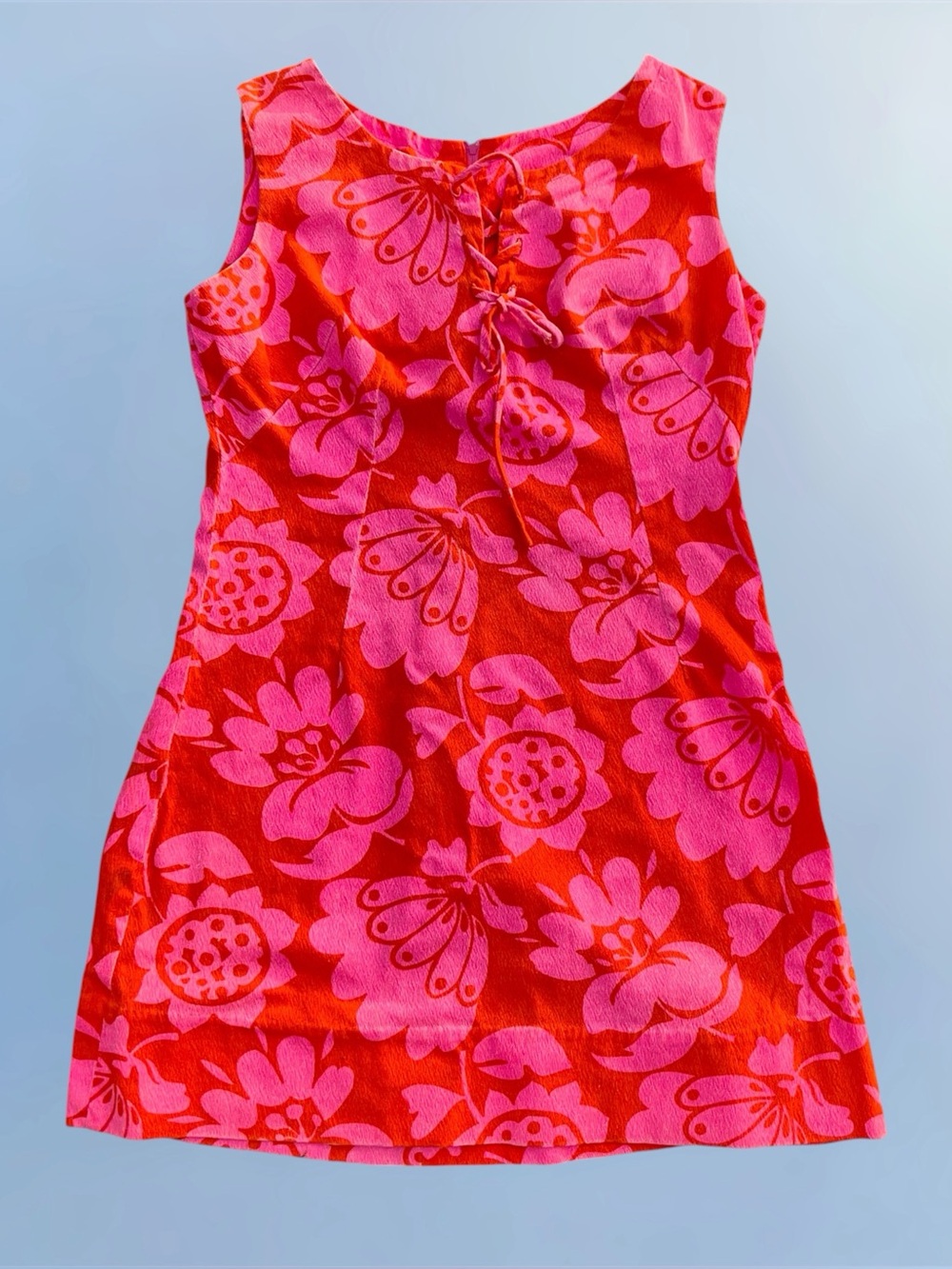 Late 60s/early 70s vintage psychedelic Hawaiian shift mini dress from sears